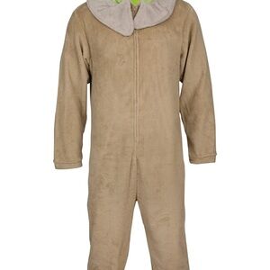 Plush Taupe One-Piece Fleece Jumpsuit